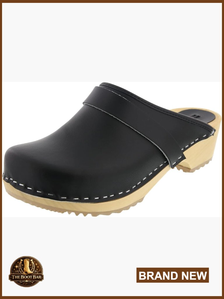 Handmade European Wood Open Back Clogs Eu 40
